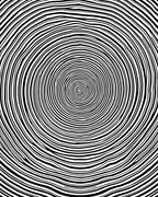 Concentric Black And White Circles Pattern Rug