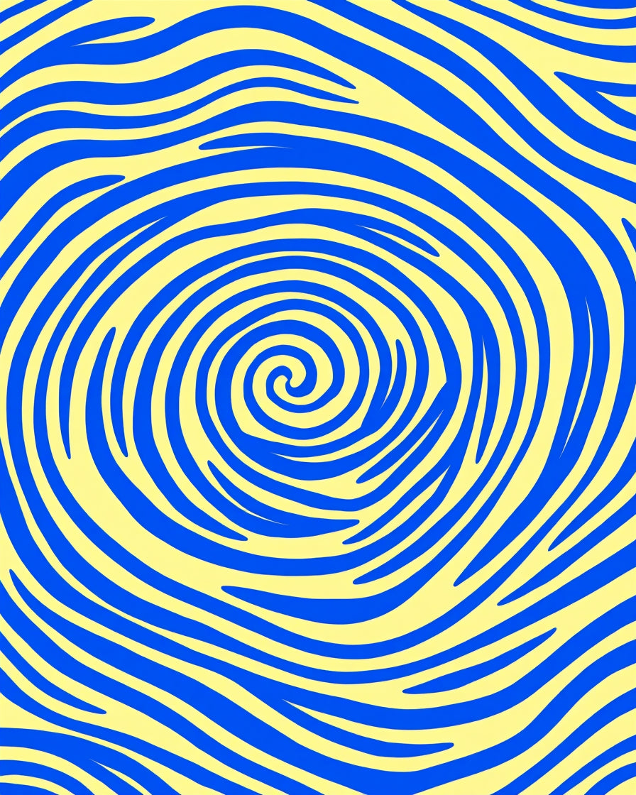 Blue Swirl Abstract Pattern Rug