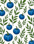 Blue Pumpkin Vine Pattern Rug