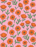 Retro Orange Floral Patternrug Rug