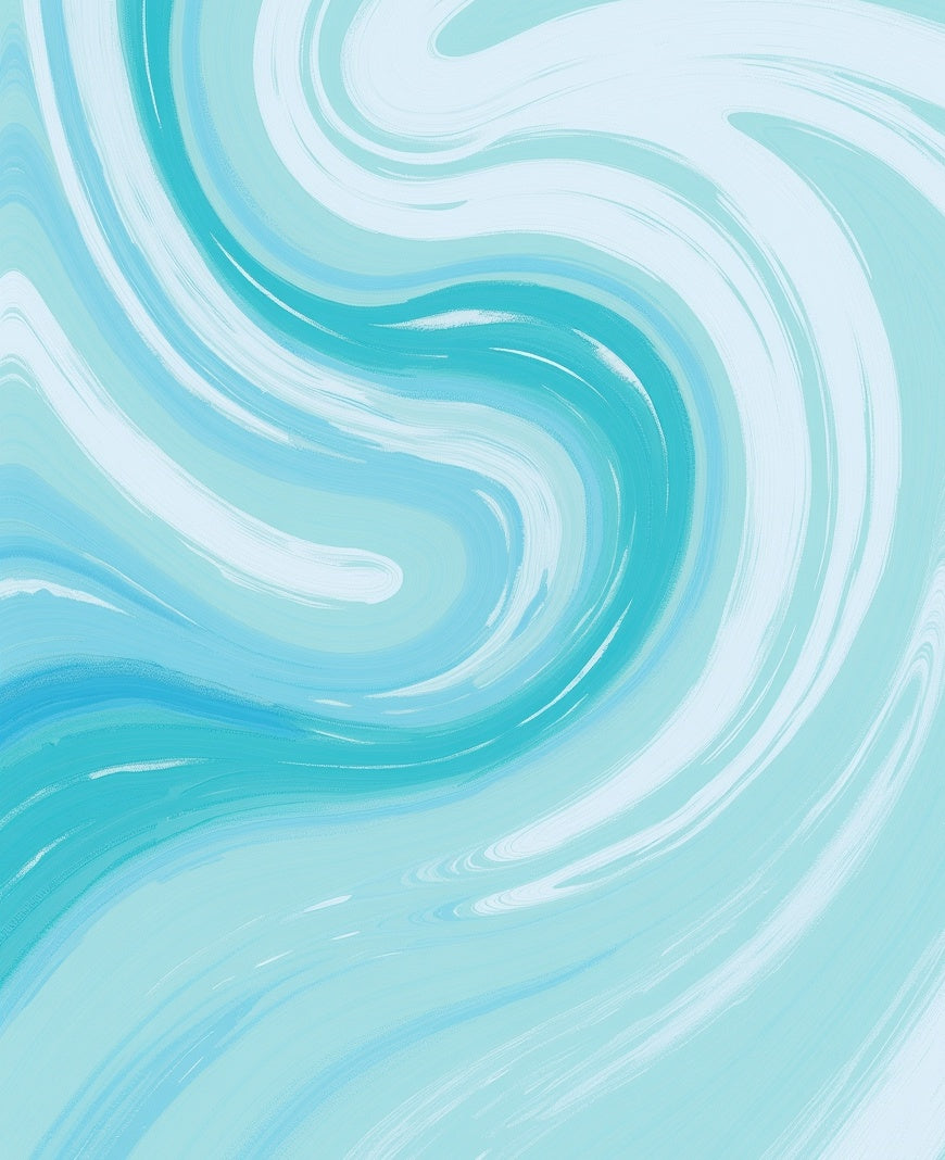 Abstract Aqua Swirl Pattern Rug