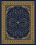 Gold Blue Ornate Mandala Rug