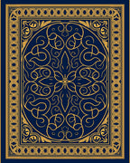 Gold Blue Ornate Mandala Rug