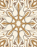 Symmetrical Brown And Beige Floral Design Rug