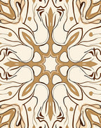 Symmetrical Brown And Beige Floral Design Rug