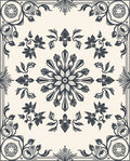 Ornate Floral Swirl Decorative Rug