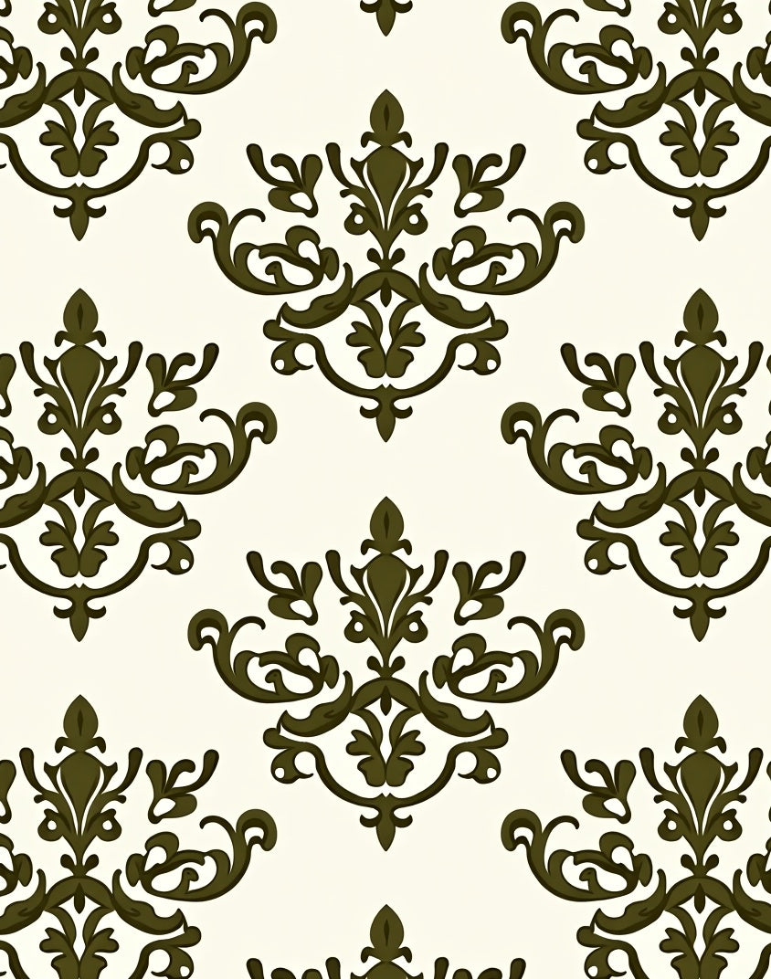 Classic Damask Flourish Pattern Rug