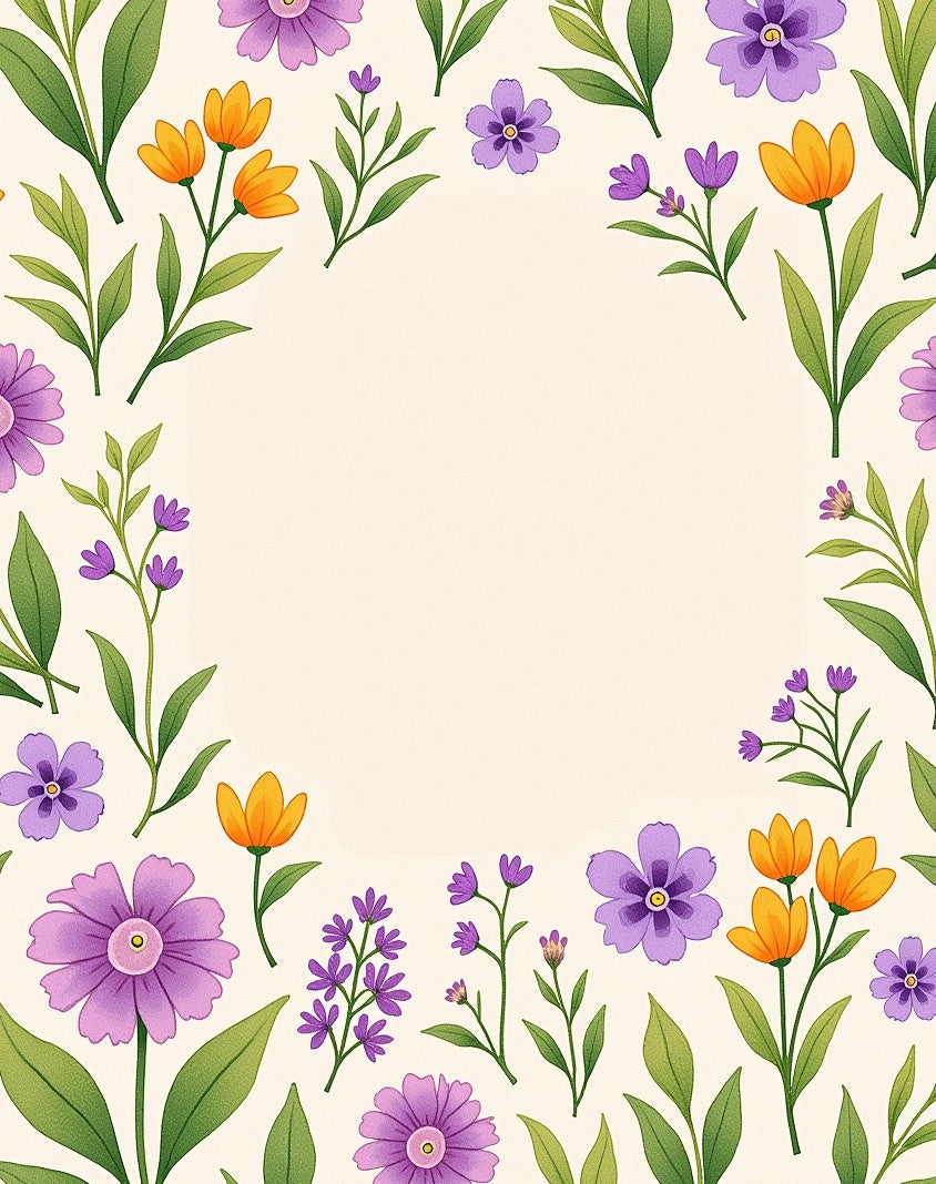 Floral Meadow Patterned Bright Area Rug