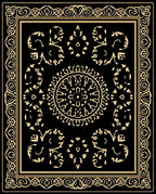 Black Gold Intricate Mandala Design Rug