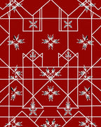 Red Geometric Floral Design Rug