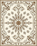 Classic Brown Floral Medallion Pattern Rug