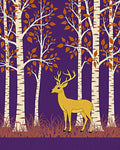 Woodland Deer With Aspen Trees Rug