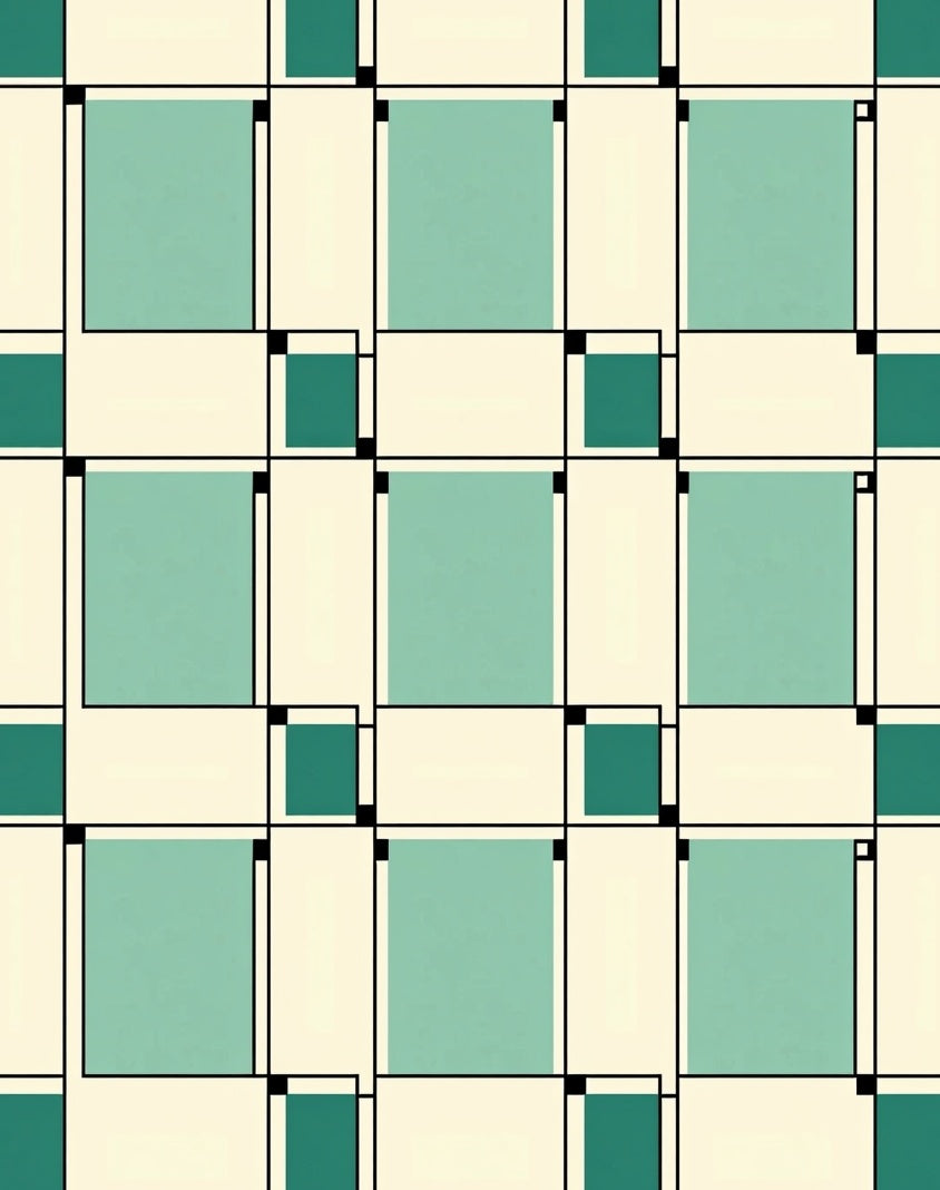 Modern Geometric Tiled Pattern Rug