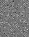 Monochrome Geometric Labyrinth Pattern Rug
