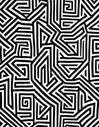 Monochrome Geometric Labyrinth Pattern Rug
