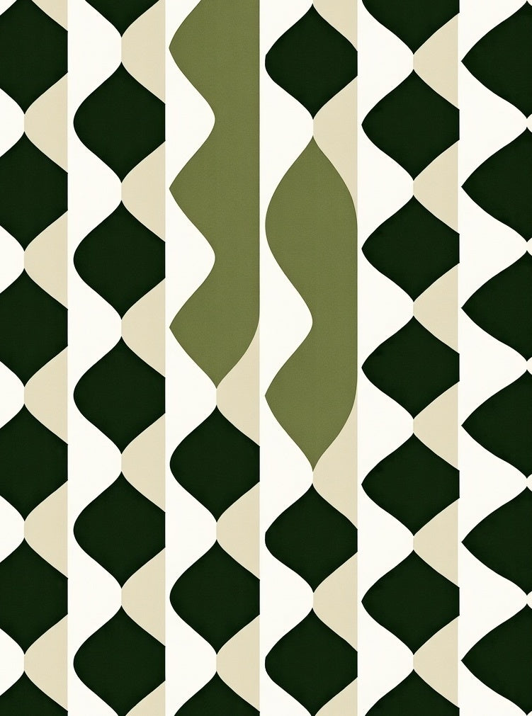 Organic Wave Diamond Pattern Rug