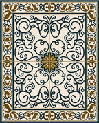 Elegant Floral Scrollwork Pattern Rug