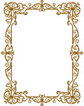 Ornate Golden Swirl Flourish Frame Rug