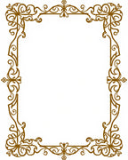 Ornate Golden Swirl Flourish Frame Rug