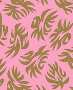 Pink and Gold Abstract Foliage Rug