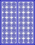 Blue Floral Geometric Pattern Rug