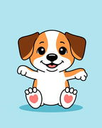 Cartoon Dog Paw Print Pattern Rug