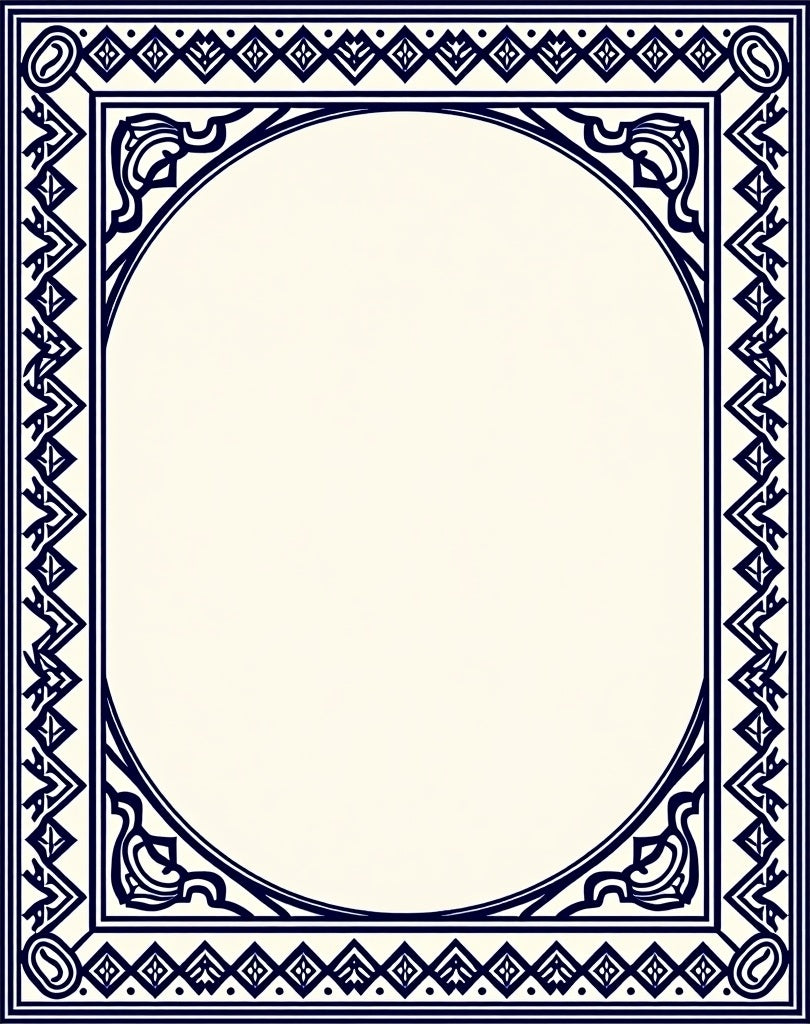 Classic Blue Cream Geometric Pattern Rug