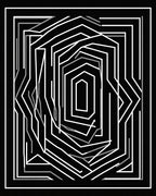 Modern Geometric Maze Line Pattern Rug
