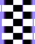 Geometric Black White Purple Checker Rug