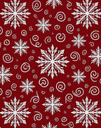 Winter Snowflake and Swirl Pattern Rug