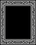 Classic Black White Scrollwork Decorative Rug
