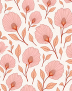 Delicate Pink Floral Pattern Rug