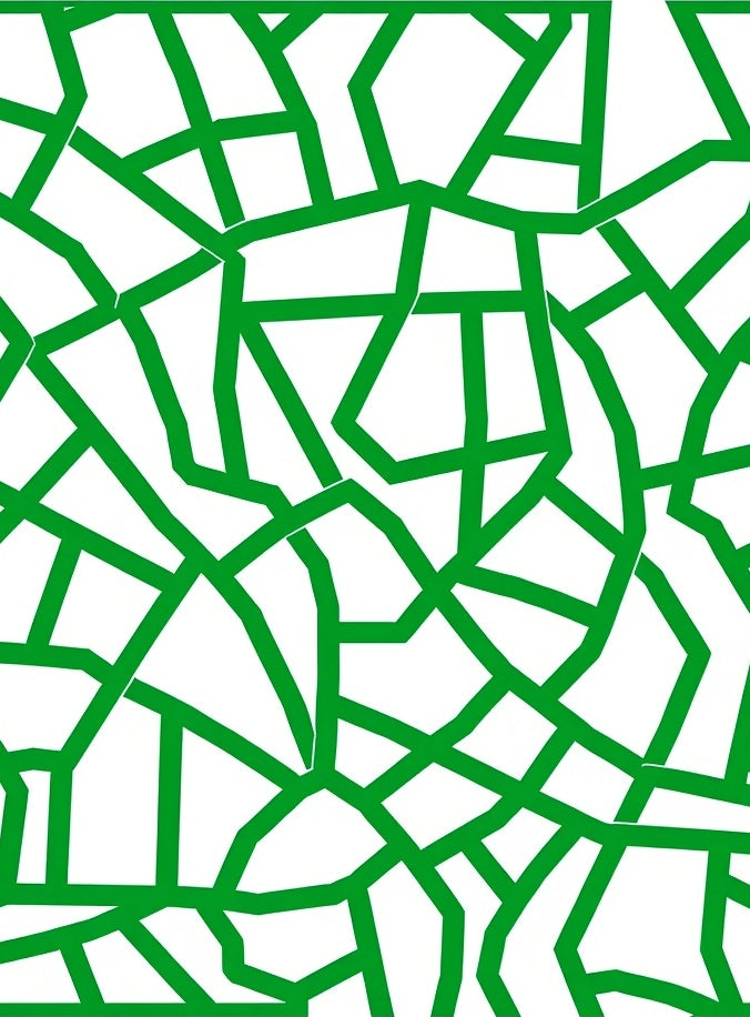 Green Abstract Geometric Lines Rug