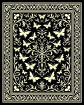 Elegant Butterfly Floral Vine Art Rug