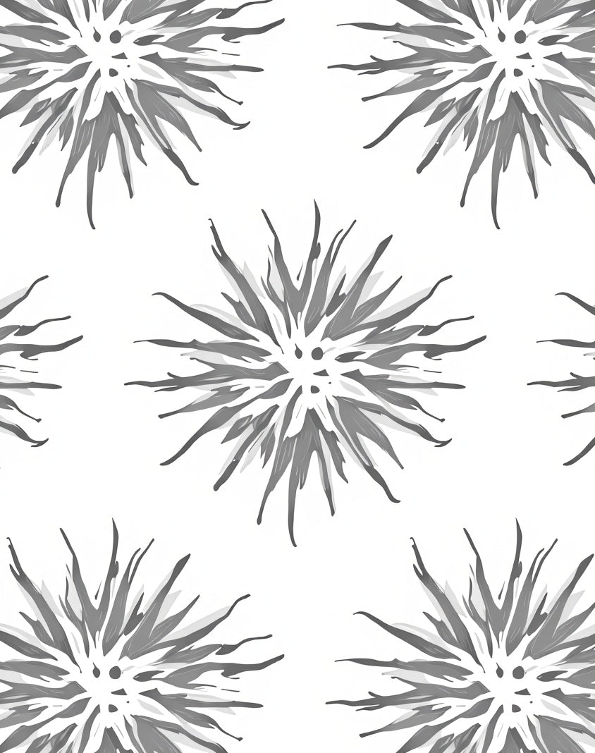 Gray Starburst Pattern Graphic Rug