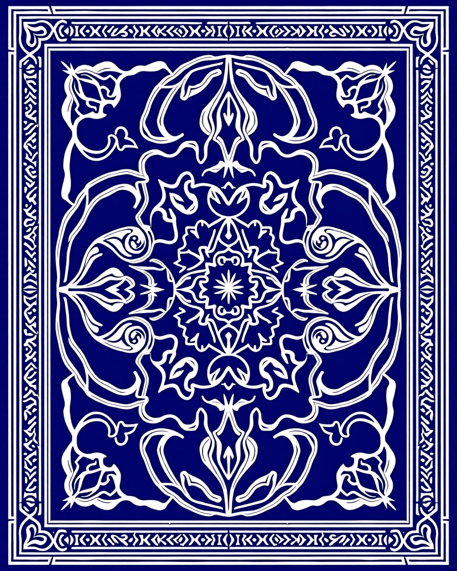 Ornate Floral Mandala Pattern Rug