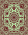 Ornate Floral Medallion Pattern Rug