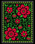 Bold Floral Pattern With Vivid Greens Rug