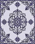 Floral Crested Ornate Pattern Rug