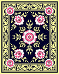Floral Medallion Pattern Rug