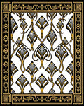 Art Deco Black Gold Geometric Pattern Rug