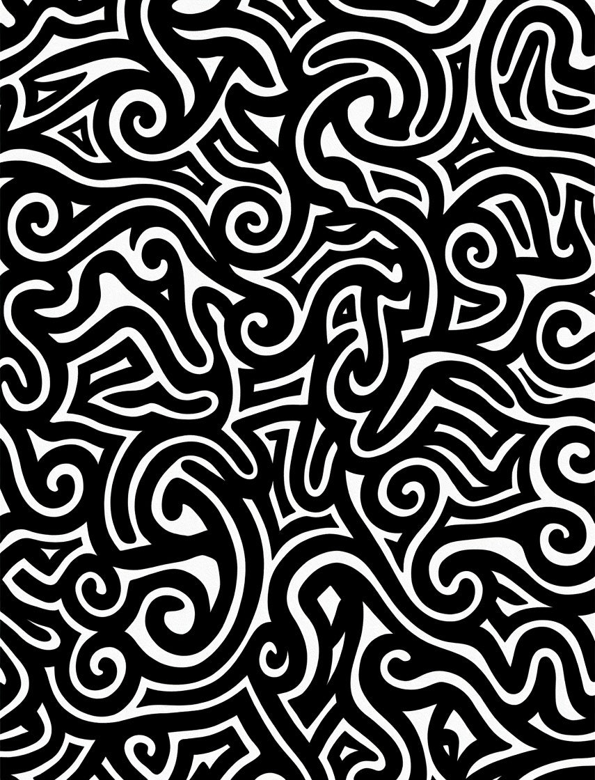 Bold Abstract Swirl Pattern Rug