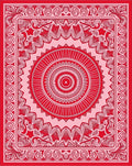 Crimson Lace Mandala Central Round Rug