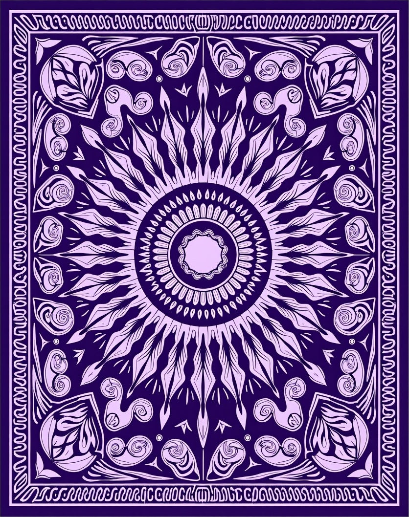Radiant Sunburst Paisley Pattern Rug