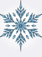 Frosty Blue Ice Crystal Snowflake Design Rug