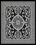 Black and White Intricate Floral Pattern Rug