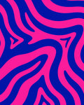 Vibrant Pink Blue Swirl Pattern Rug
