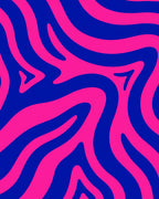Vibrant Pink Blue Swirl Pattern Rug