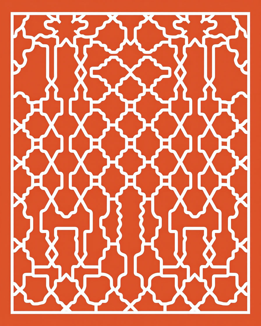 Intricate Geometric Arabesque Pattern Rug