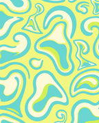 Retro Swirls Waves Abstract Pattern Rug